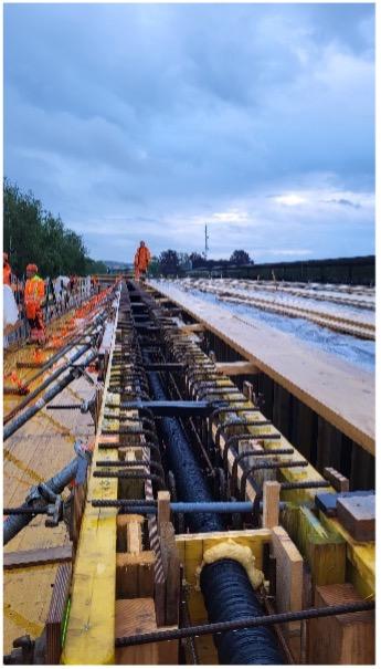 Betonieren von Quer- und Längsträger